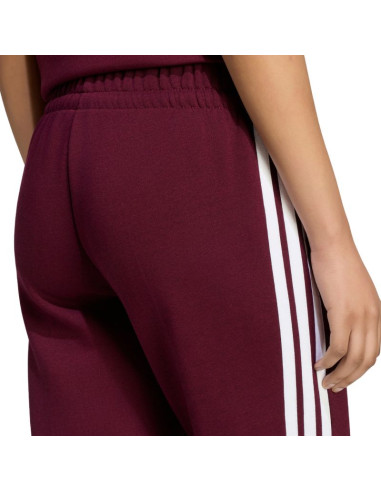 Spodnie damskie adidas essentials 3-stripes fleece slim bordowe kf8321