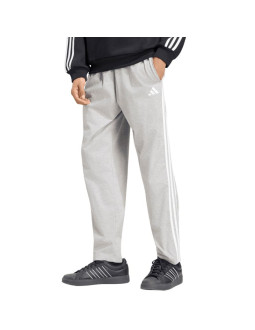 Spodnie męskie adidas essentials 3-stripes single jersey tapered open hem szare ky4215
