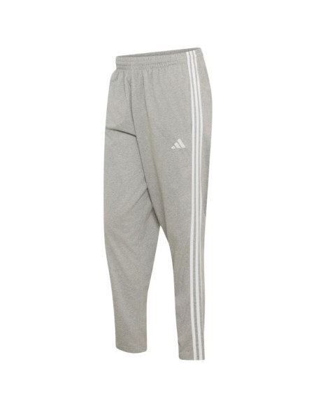 Spodnie męskie adidas essentials 3-stripes single jersey tapered open hem szare ky4215