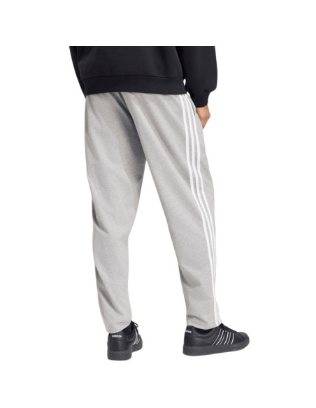 Spodnie męskie adidas essentials 3-stripes single jersey tapered open hem szare ky4215