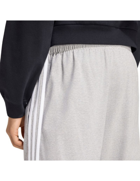 Spodnie męskie adidas essentials 3-stripes single jersey tapered open hem szare ky4215