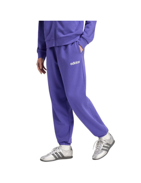 Spodnie damskie adidas essentials linear french terry cuffed fioletowe kf8363