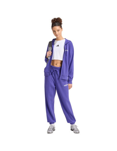Spodnie damskie adidas essentials linear french terry cuffed fioletowe kf8363