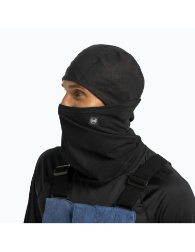 Kominiarka buff tech fleece hinged balaclava solid black