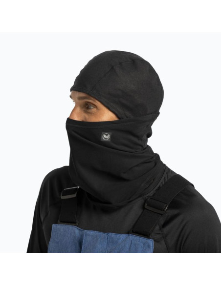 Kominiarka buff tech fleece hinged balaclava solid black