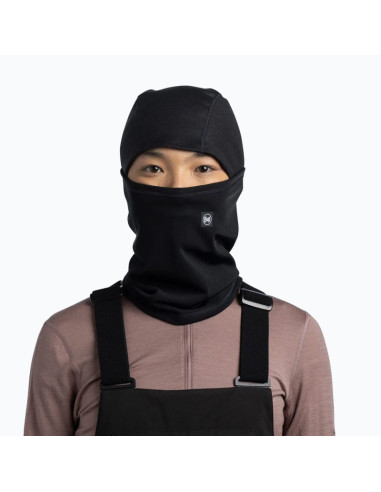 Kominiarka buff tech fleece hinged balaclava solid black