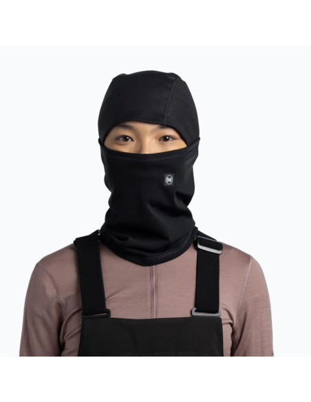 Kominiarka buff tech fleece hinged balaclava solid black