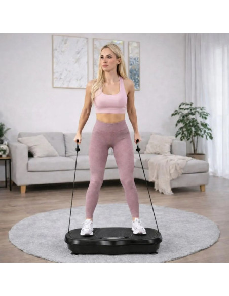 Extralink moonwalk spin move platofrma wibracyjna do cwiczen fitness 200w czarna