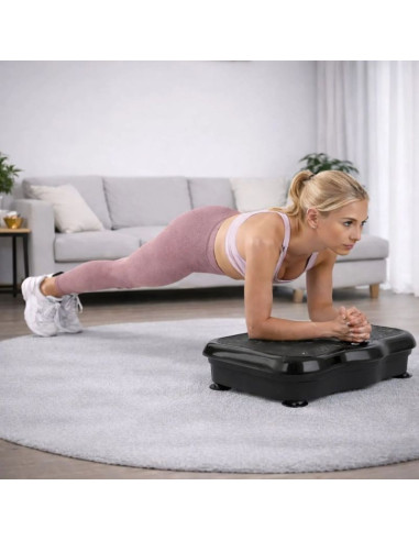 Extralink moonwalk spin move platofrma wibracyjna do cwiczen fitness 200w czarna