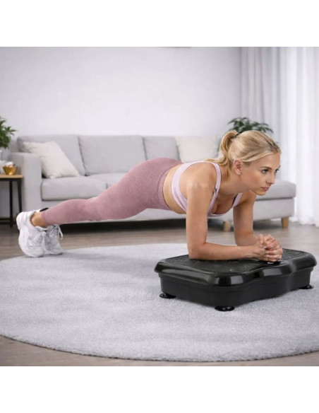 Extralink moonwalk spin move platofrma wibracyjna do cwiczen fitness 200w czarna