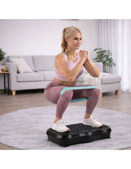 Extralink moonwalk spin move platofrma wibracyjna do cwiczen fitness 200w czarna