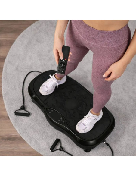 Extralink moonwalk spin move platofrma wibracyjna do cwiczen fitness 200w czarna