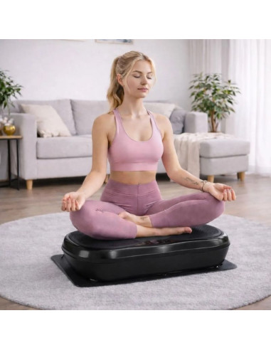 Extralink moonwalk spin move platofrma wibracyjna do cwiczen fitness 200w czarna