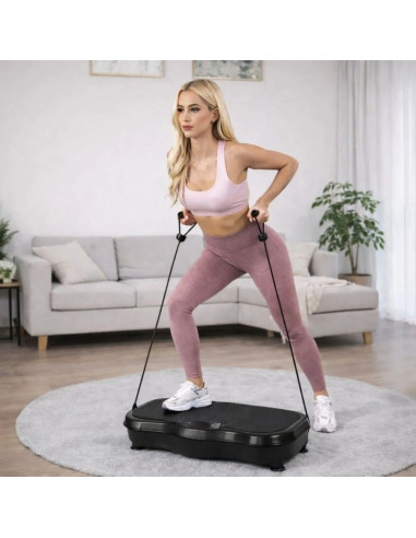 Extralink moonwalk spin move platofrma wibracyjna do cwiczen fitness 200w czarna