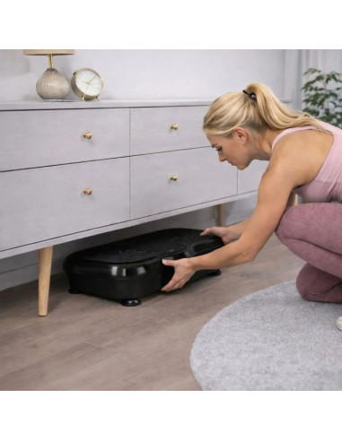 Extralink moonwalk spin move platofrma wibracyjna do cwiczen fitness 200w czarna