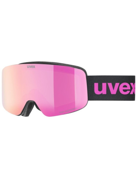 Uvex pwdr fm gogle do sportów zimowych czarny unisex różowy soczewka sferyczna