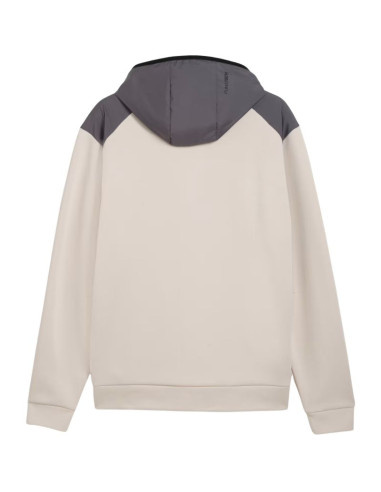 Bluza męska puma tech material mix full-zip hoodie beżowa 694490 82