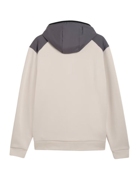 Bluza męska puma tech material mix full-zip hoodie beżowa 694490 82