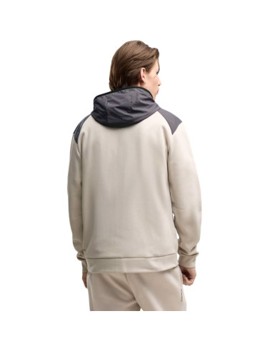 Bluza męska puma tech material mix full-zip hoodie beżowa 694490 82