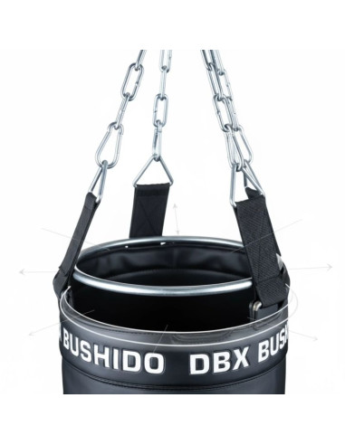 Worek bokserski premium + obręcz sbrx black  pusty - 150cm | dbx bushido