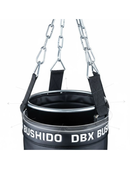 Worek bokserski premium + obręcz sbrx black  pusty - 150cm | dbx bushido