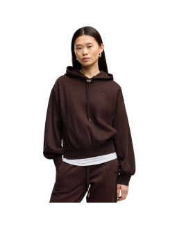 Bluza damska puma her relaxed hoodie brązowa 694027 33