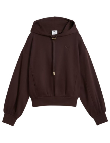 Bluza damska puma her relaxed hoodie brązowa 694027 33