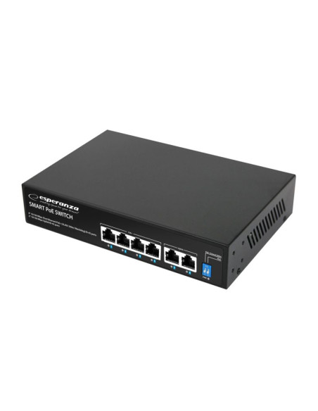 Esperanza switch 6-portowy poe 10/100m 60w spinner ens105