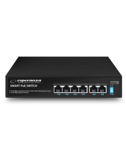 Esperanza switch 6-portowy poe 10/100m 60w spinner ens105 2
