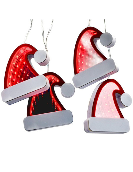 Lampki druciki girlanda led czapki mikołaja usb