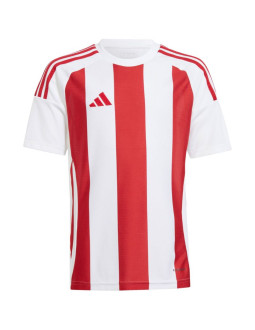 Koszulka dla dzieci adidas striped 24 jersey biało-czerwona iw2133