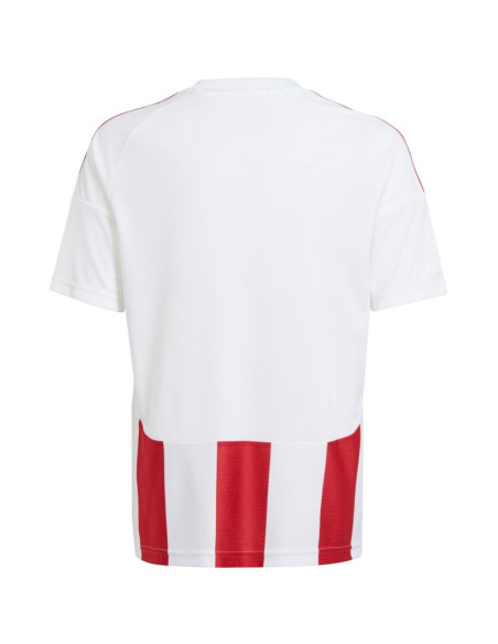 Koszulka dla dzieci adidas striped 24 jersey biało-czerwona iw2133