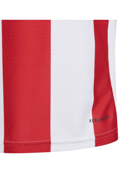 Koszulka dla dzieci adidas striped 24 jersey biało-czerwona iw2133