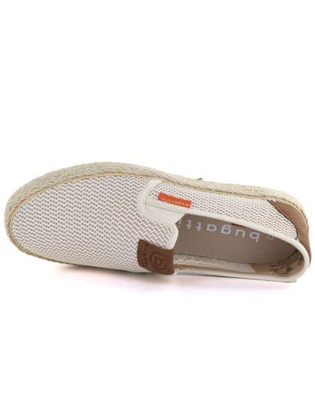 Półbuty męskie espadryle wsuwane beżowe bugatti tt15305