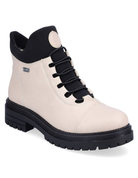 Wodoodporne komfortowe botki damskie ocieplane beżowe rieker y3163-60