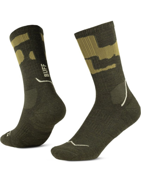 Skarpetki buff merino mw crew socks mwc2 beetle green l