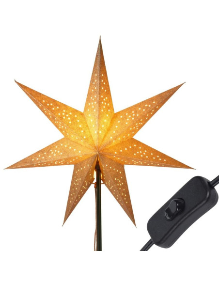 Gwiazda dekoracyjna z podświetleniem led wys:65cm champagne