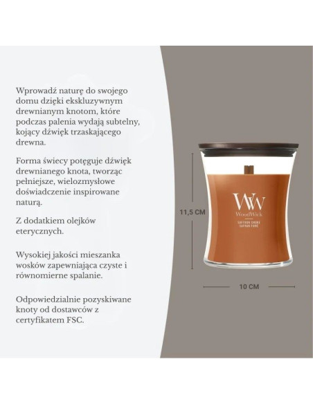 Świeca średnia saffron smoke woodwick