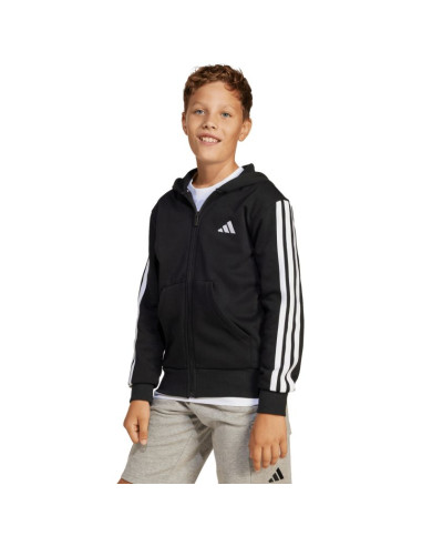 Bluza dla dzieci adidas essentials full-zip czarno-biała jd6494