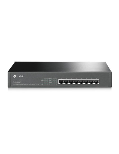 Tp-link tl-sg1008mp przełącznik sieciowy nie zarządzany gigabit ethernet (10/100/1000) obsługa poe czarny