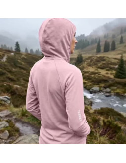 Bluza damska adidas terrex xperior climawarm+ ventknit fleece hooded jacket - magic mauve rozmiar: s 2