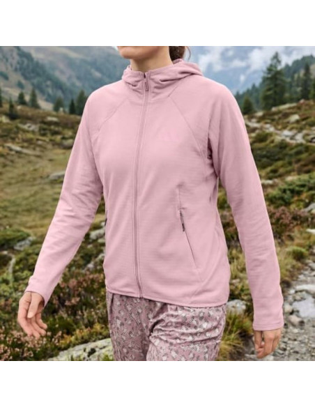 Bluza damska adidas terrex xperior climawarm+ ventknit fleece hooded jacket - magic mauve rozmiar: l