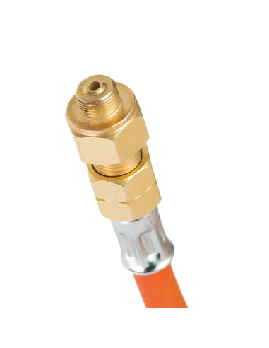 Podłączenie redukcja do butli gazowej turystycznej g 3/8" l - 7/16" wąż 1,5m