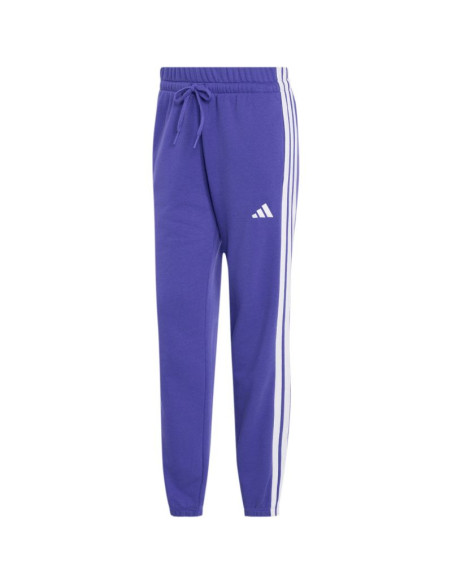 Spodnie damskie adidas essentials 3-stripes french terry cuffed fioletowe kf8340
