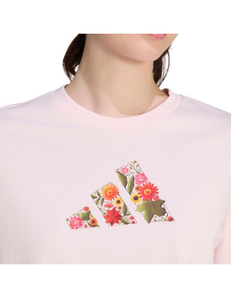 Koszulka damska adidas floral regular graphic jasny róż kt2765