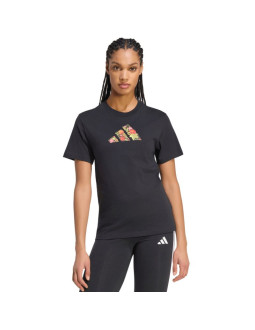 Koszulka damska adidas floral regular graphic czarna kt2766