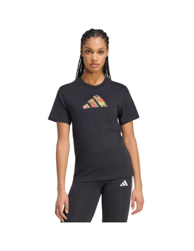Koszulka damska adidas floral regular graphic czarna kt2766