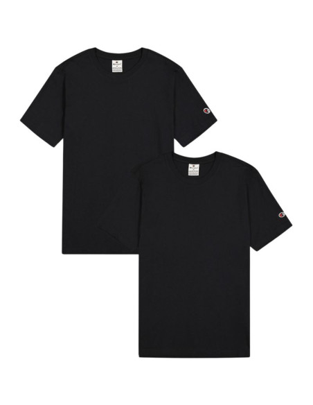 Koszulka męska champion short sleeve t-shirt 2-pak czarna 220267 kk001