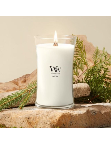 Świeca duża white teak woodwick