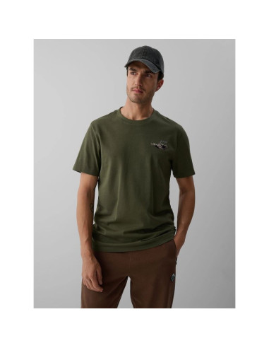 T-shirt regular z nadrukiem męski 4f 4fkaw26ttshm4477-043s